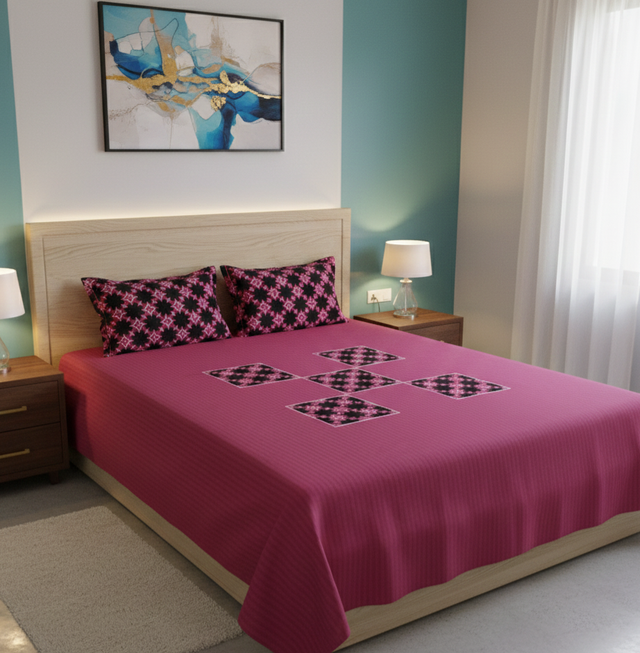 APPLIQUE EMBROIDERY BEDSHEET