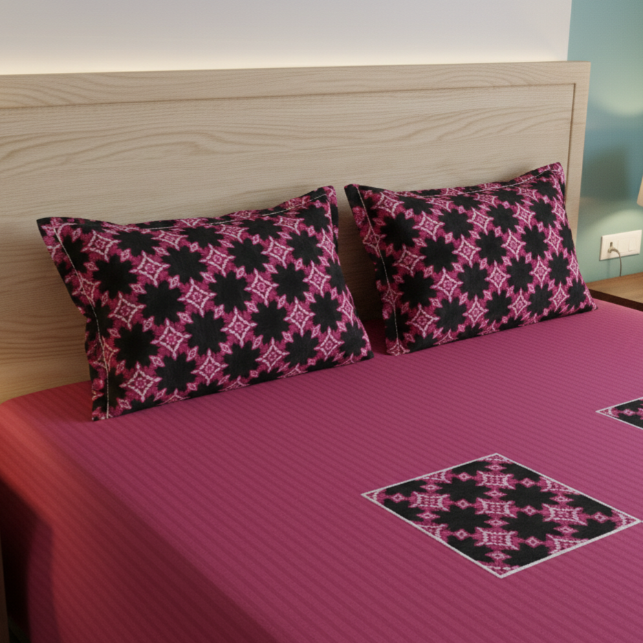 APPLIQUE EMBROIDERY BEDSHEET