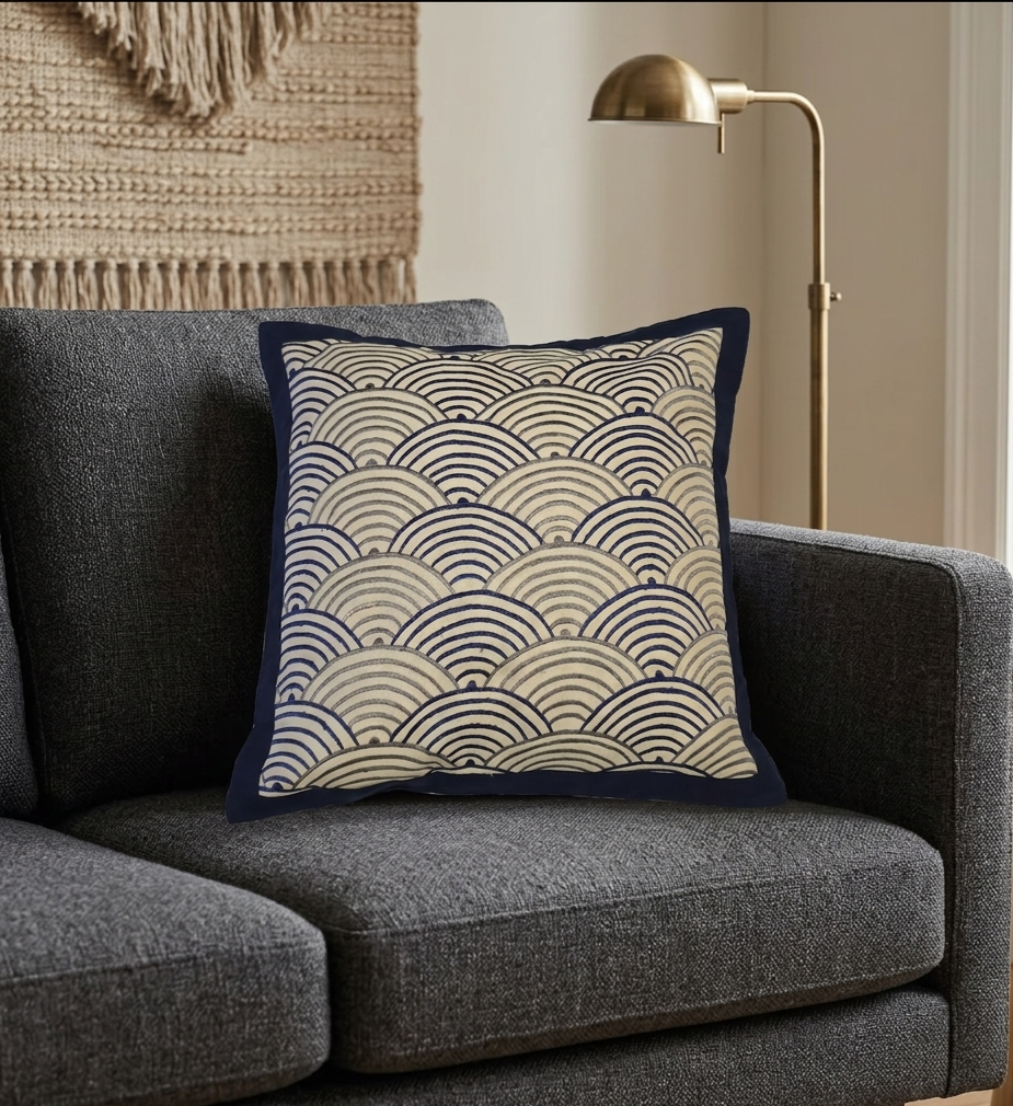 Embroidered cushion cover
