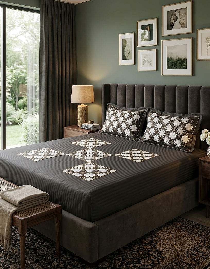 Cut work Embroidery bedsheet