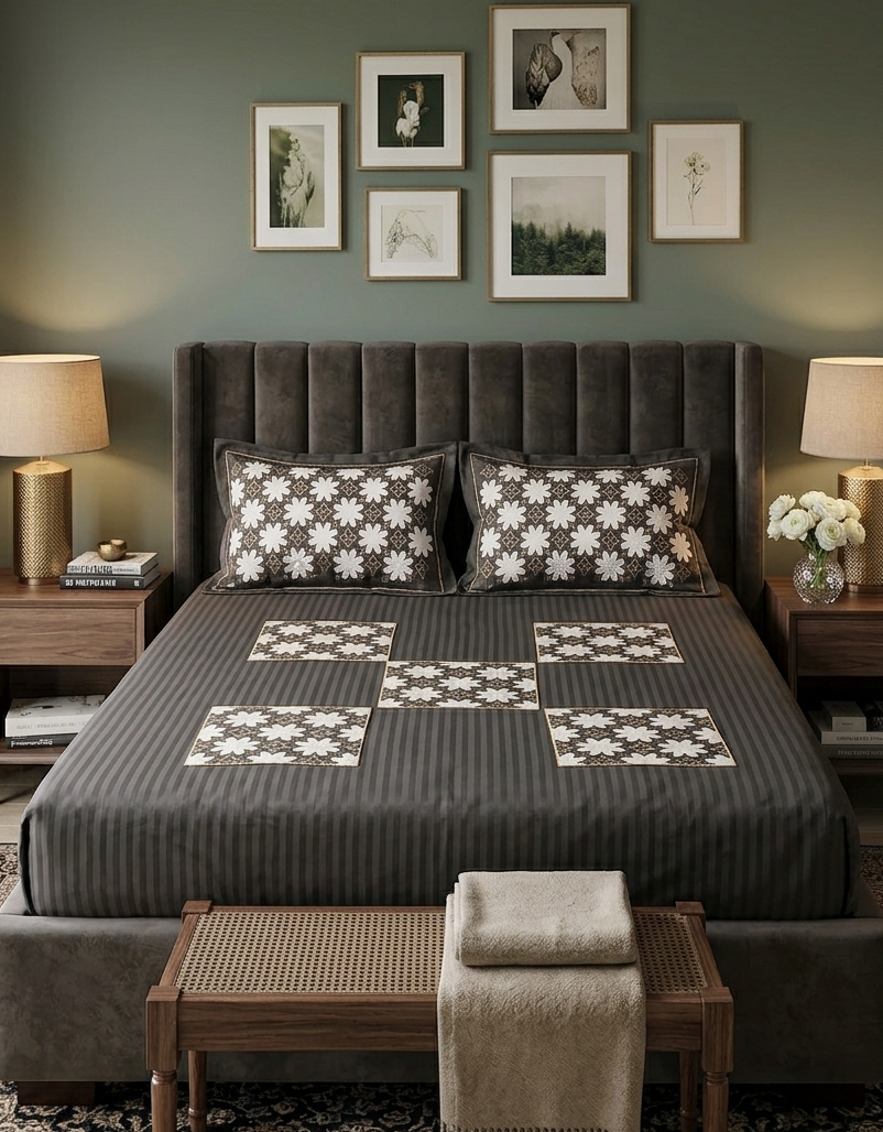 Cut work Embroidery bedsheet