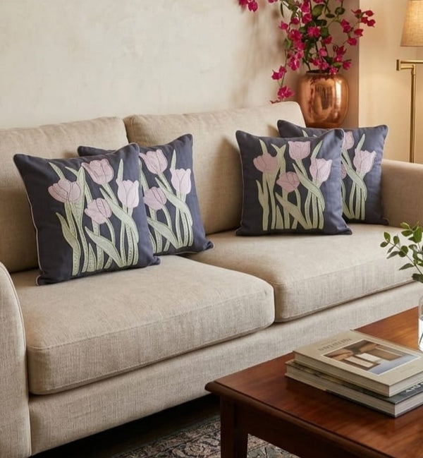 PATCH WORK EMBROIDERED CUSHION COVER