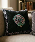 PEACOCK EMBROIDERY CUSHION COVER